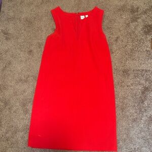 GAP Sleeveless Red Shift Dress with V-Notch